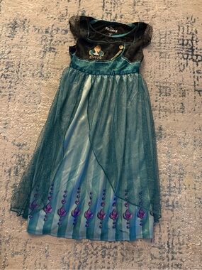 Disney Anna Teal & Black Shimmering Princess Dress